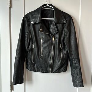 Zara leather jacket with silver hardware